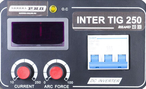 Панель управления аргонодугового аппарата сварки AURORA PRO INTER TIG 250